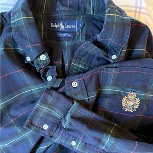 Rare! Ralph Lauren Men's Half Button Plaid Tunic Shirt